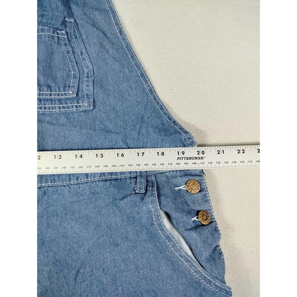 Denim Bibs Overalls Men 40 Blue Bib Adjustable Straps Pockets Stretch Adjustable